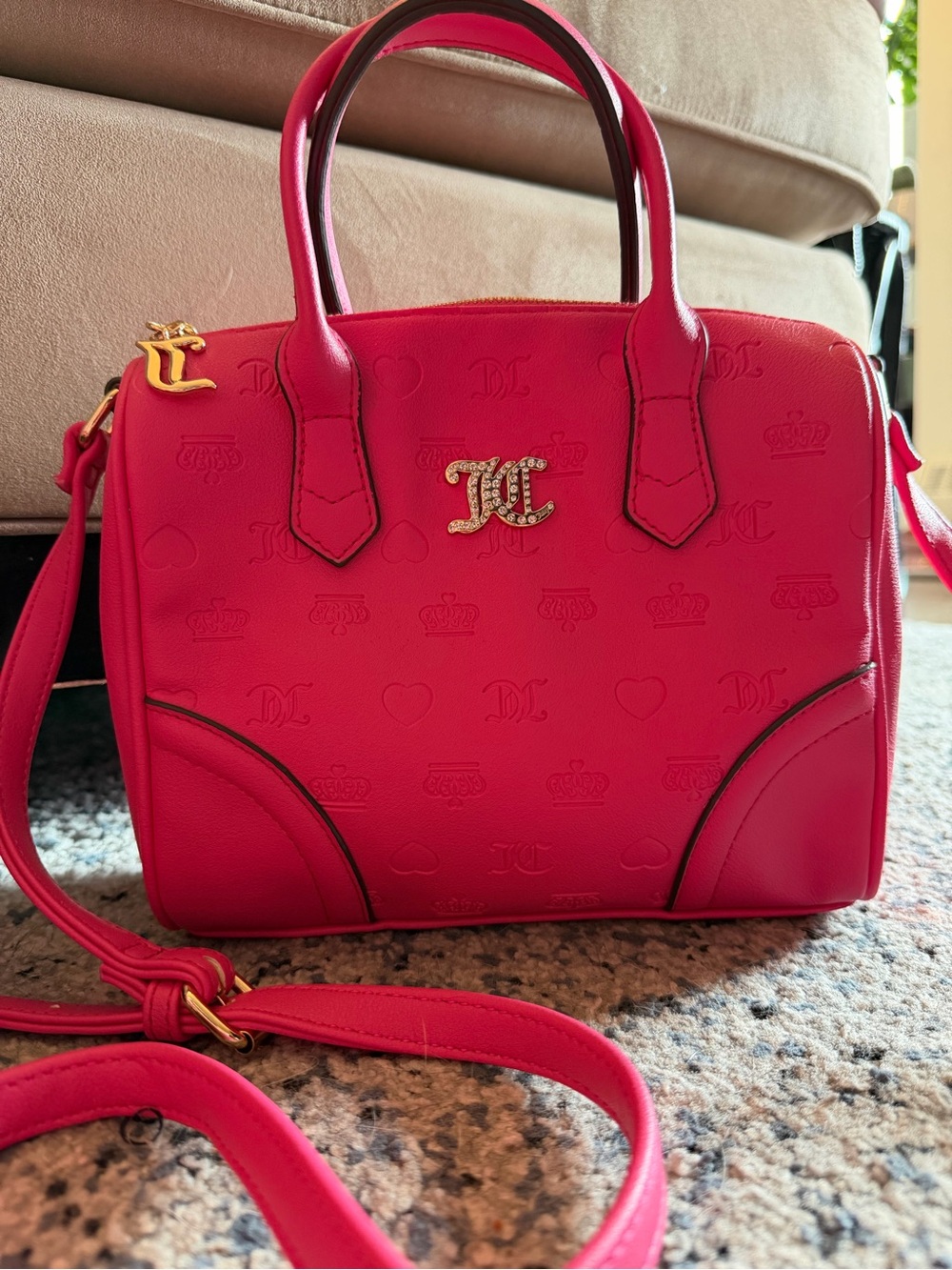 Juicy Couture Hot Pink Satchel with Gold Hardware